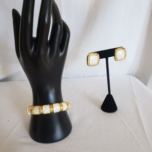Joan rivers enamel bracelet and earring set